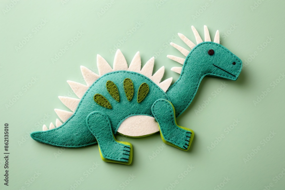 Fototapeta premium embroidered art of cute dinosaurus cute Spinosaurus, embroidered, fashion, art, textile, dinosaur, design, vector, fabric, retro, decoration, print, illustration, graphic,, kids
