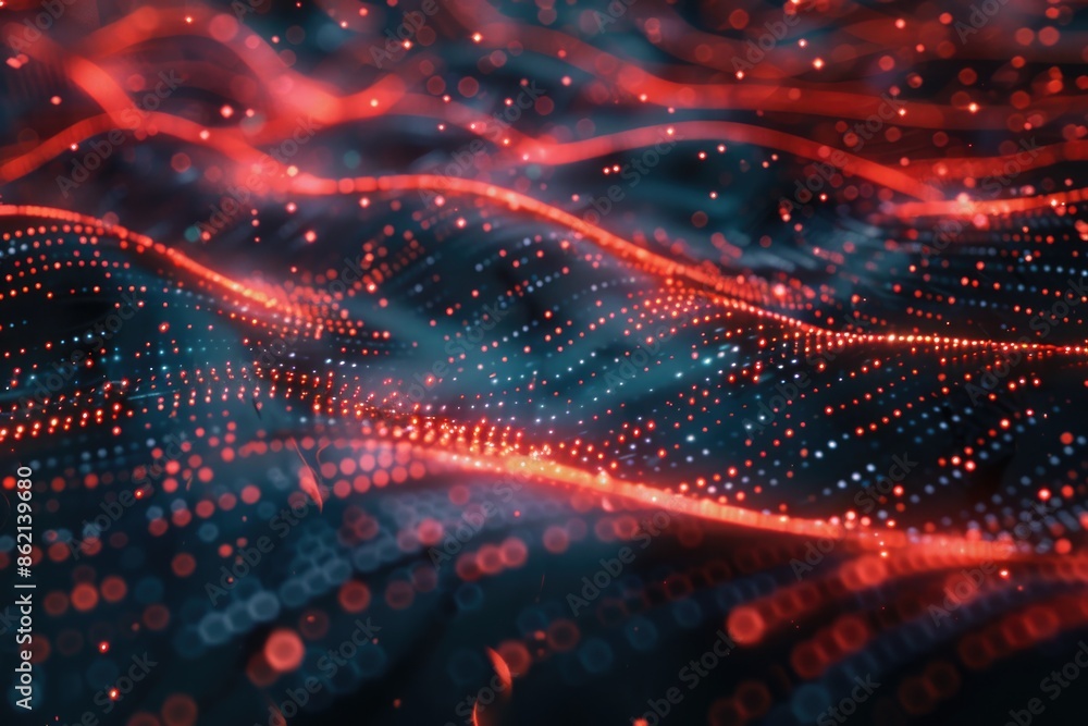 Abstract Wave of Red and Blue Lights Abstract Wave of Red and Blue Lights