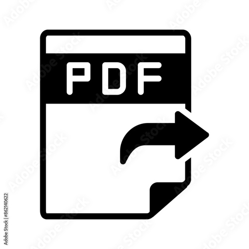 Vector solid black icon for Pdf export