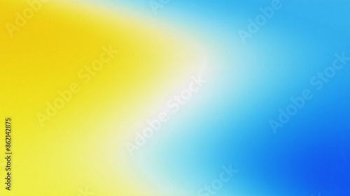 Abstract noise grain background blending blue and yellow colors with a smooth swirl curve wave