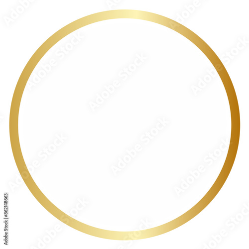 frame isolated on white. Golden circle Illustration.