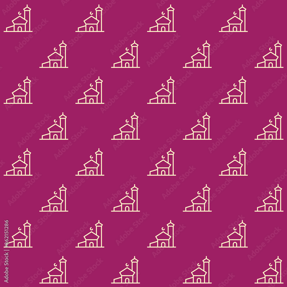 Minimalist Mosque Vector Seamless Pattern Minimalist Mosque Vector Seamless Pattern