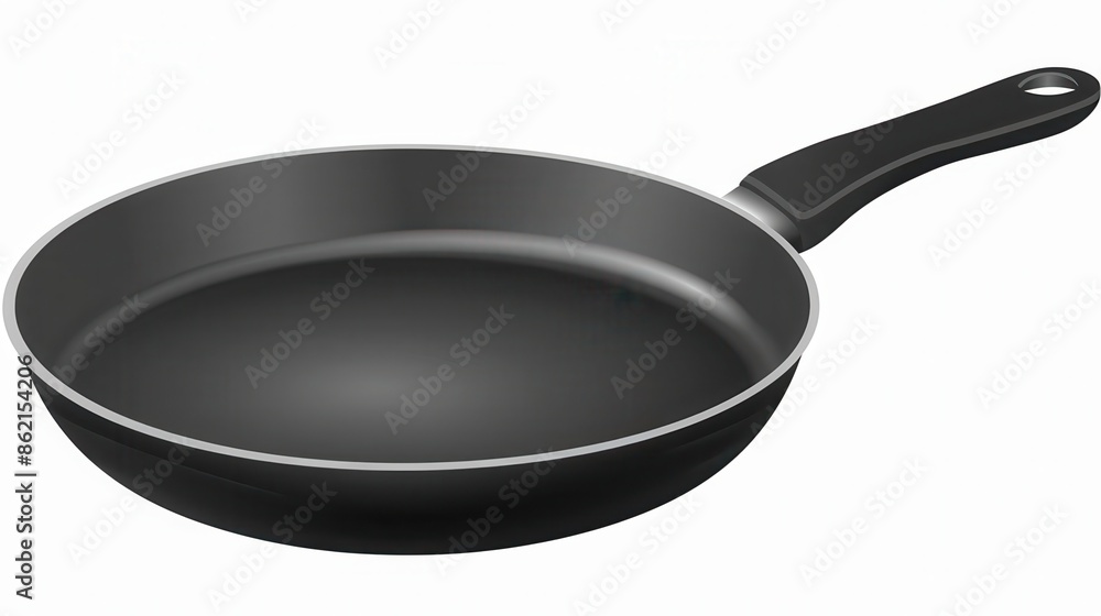 a non-stick frying pan, versatile cooking utensil, black, isolated on white background a non-stick frying pan, versatile cooking utensil, black, isolated on white background