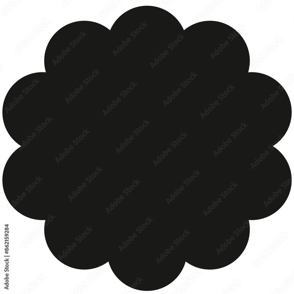 Black Scalloped Circles Shape Badges Black Scalloped Circles Shape Badges