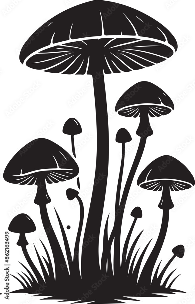 Mushroom icon vector flat silhouette style vector image illustration Mushroom icon vector flat silhouette style vector image illustration