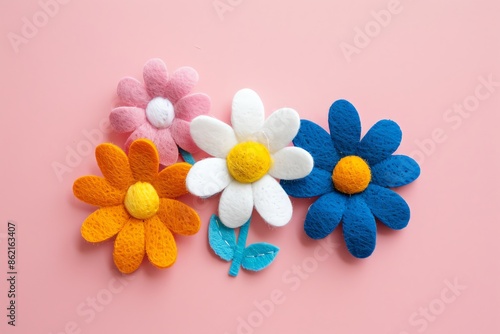 embroidered of cute  flowers handmade colors cute, art, design, cute, embroidery, handmade, illustration, decoration, vector, , pattern, fashion, pink Background