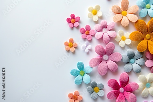 embroidered of cute  flowers handmade colors cute, art, design, cute, embroidery, handmade, illustration, decoration, vector, , pattern, fashion, white background