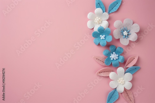 embroidered of cute  flowers handmade colors cute, art, design, cute, embroidery, handmade, illustration, decoration, vector, , pattern, fashion, pink Background