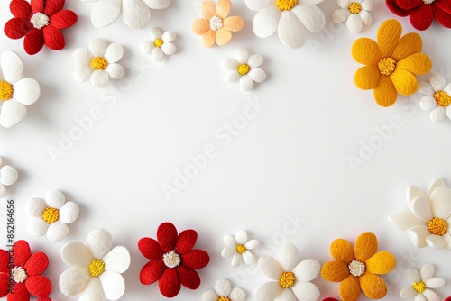 embroidered of cute  flowers handmade colors cute, art, design, cute, embroidery, handmade, illustration, decoration, vector, , pattern, fashion, white background