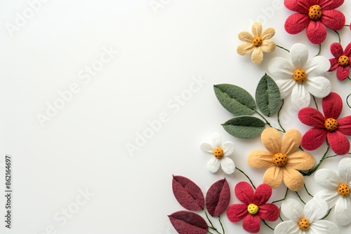 embroidered of cute  flowers handmade colors cute, art, design, cute, embroidery, handmade, illustration, decoration, vector, , pattern, fashion, white background