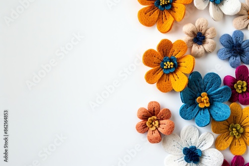 embroidered of cute  flowers handmade colors cute, art, design, cute, embroidery, handmade, illustration, decoration, vector, , pattern, fashion, white background
