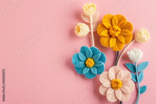 embroidered of cute  flowers handmade colors cute, art, design, cute, embroidery, handmade, illustration, decoration, vector, , pattern, fashion, pink Background