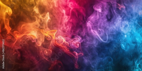 Vibrant Swirling Colors. Artistic Smoke Abstract Concept