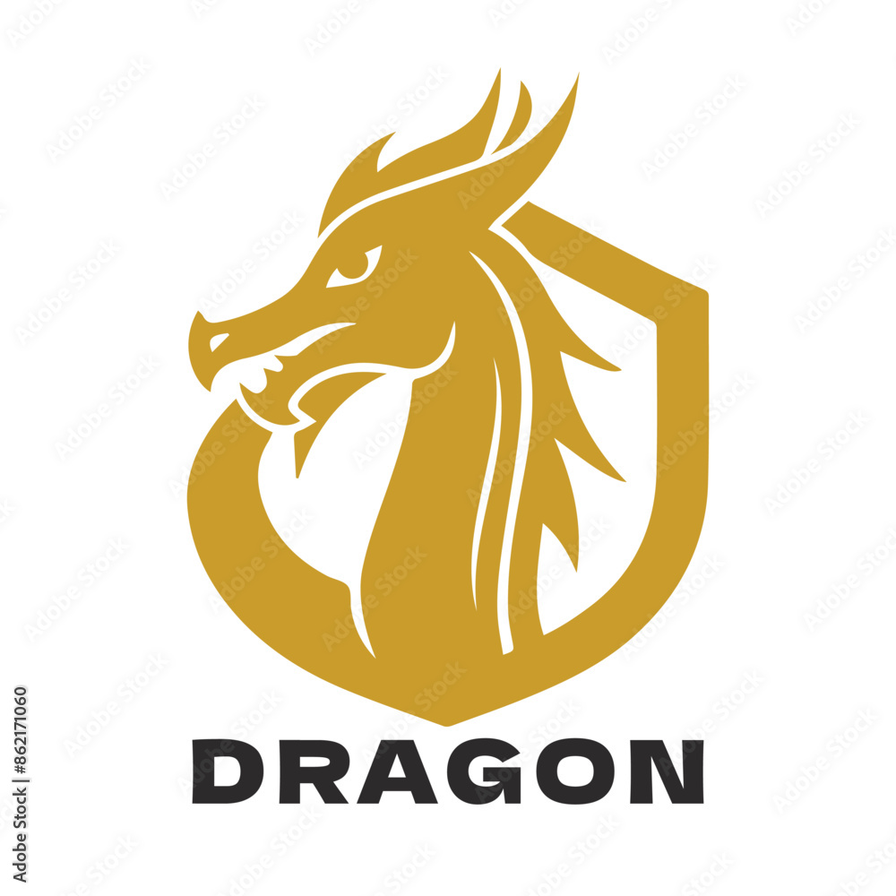 Dragon Head Silhouette Logo. Chinese Dragon Silhouette Dragon Head Silhouette Logo. Chinese Dragon Silhouette