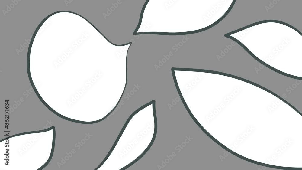 Leaves and dialogue bubble for comics are moving on the screen.