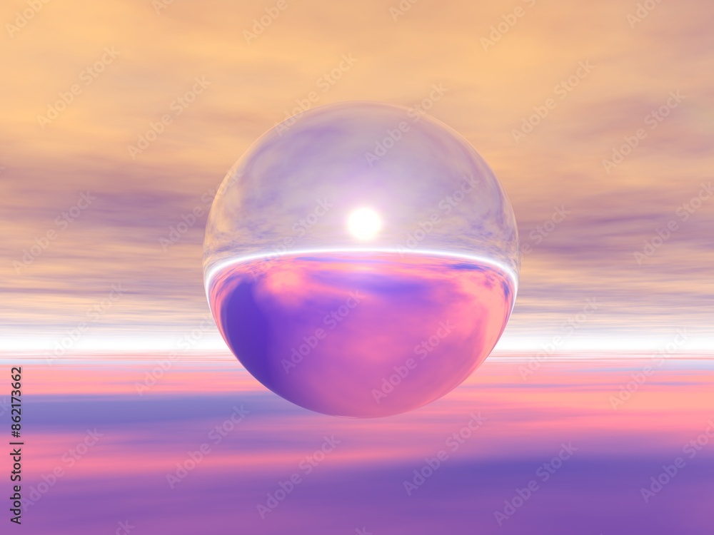 幻想的な球体と雲海 幻想的な球体と雲海