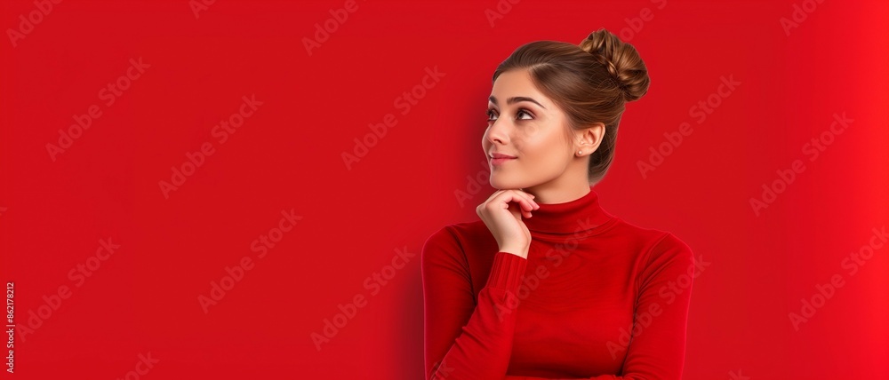 Beautiful woman in red dress with flowing fabric, fashion concept,red color background. Beautiful woman in red dress with flowing fabric, fashion concept,red color background.