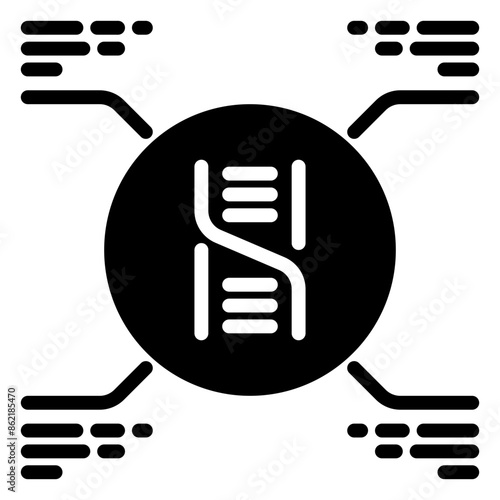 Dna icon, glyph icon style
