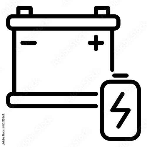 battery icon, line icon style