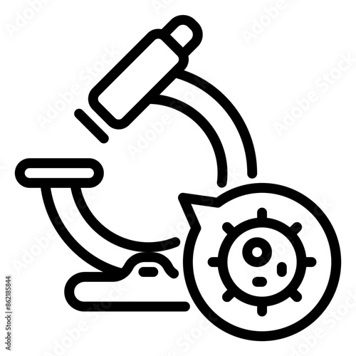 Microscope icon, line icon style
