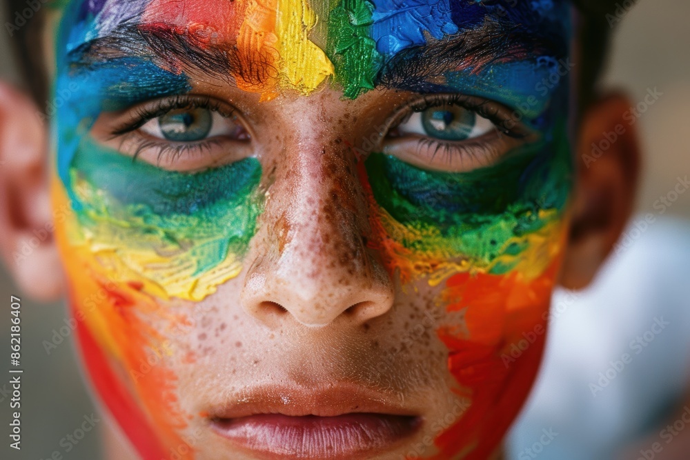 Vibrant face paint portrait Vibrant face paint portrait