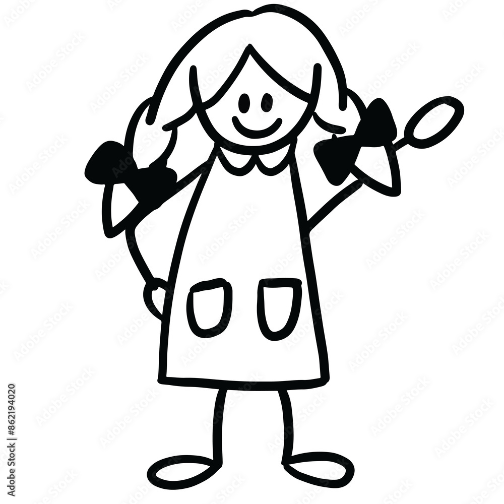 Hand drawn outline of a girl for decoration, sticker, tattoo, people, lifestyle, students, back to school, happy emoji, branding, logo, icon, colouring book, cute patches, shirt print, standee, toy Hand drawn outline of a girl for decoration, sticker, tattoo, people, lifestyle, students, back to school, happy emoji, branding, logo, icon, colouring book, cute patches, shirt print, standee, toy