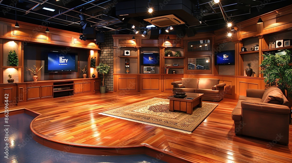 profesional tv studio elegant room green screen, CGI, masking, template studio background , night show background 16:9, black orange theme profesional tv studio elegant room green screen, CGI, masking, template studio background , night show background 16:9, black orange theme