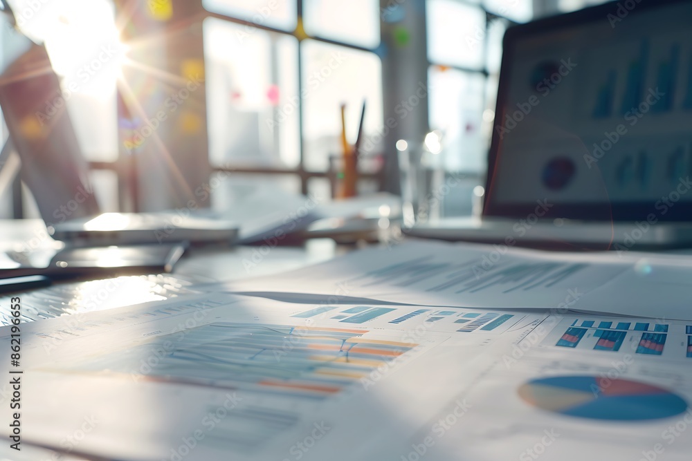 Close-Up of Charts and Graphs on a Desk in an Office Close-Up of Charts and Graphs on a Desk in an Office
