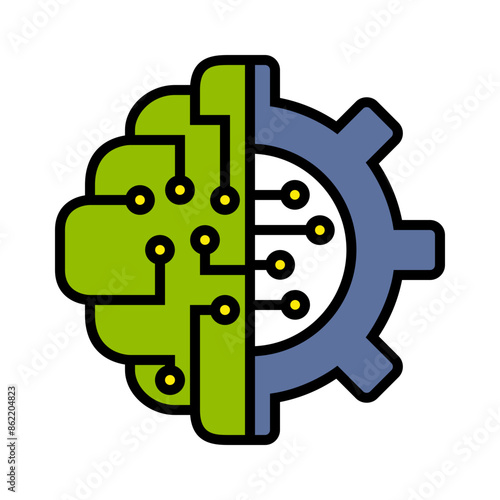 Artificial Intelligence Process Color Icon 