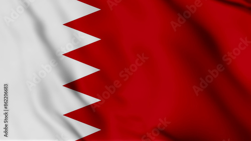 Bahrain flag waiving 3D render