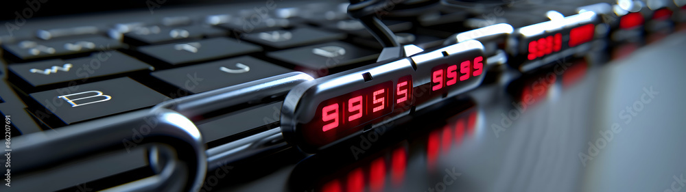 Naklejka premium Abstract Blockchain Network Visualization - Innovative Cryptocurrency Technology Concept