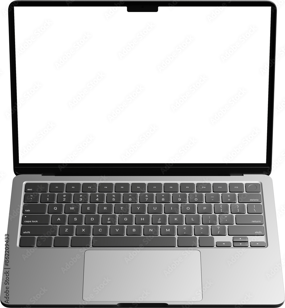 Isolated Laptop with Empty Screen Isolated Laptop with Empty Screen
