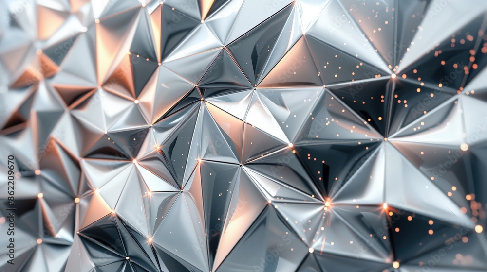 Abstract Geometric Triangle Crystal Background with Sparkling Lights,abstract Abstract Geometric Triangle Crystal Background with Sparkling Lights,abstract