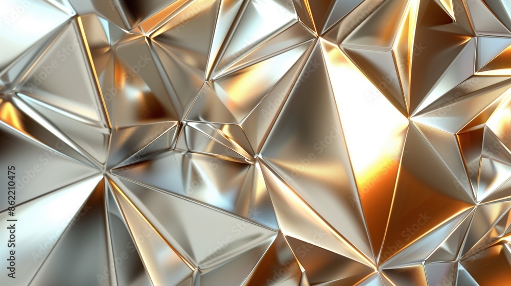 Abstract Golden Geometric Background with Metallic Polygons - Stock Image,abstract Abstract Golden Geometric Background with Metallic Polygons - Stock Image,abstract