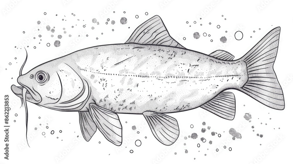 outline vector illustration of catfish AI generated outline vector illustration of catfish AI generated
