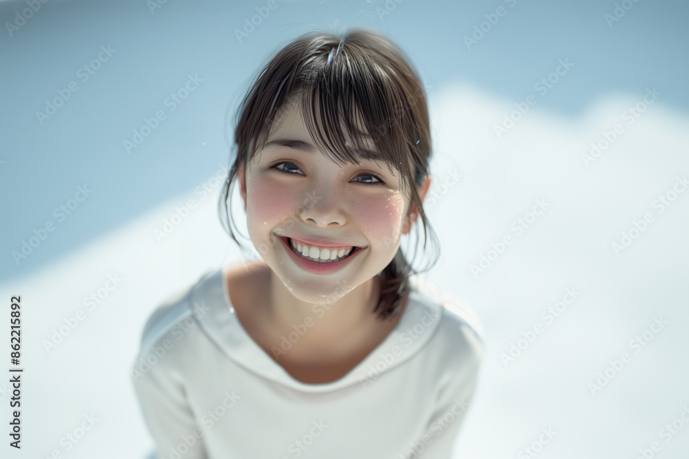 Beauty portrait of beautiful Asian girl. Skin care. Cosmetics. Makeup. Hair removal. Beauty portrait of beautiful Asian girl. Skin care. Cosmetics. Makeup. Hair removal.