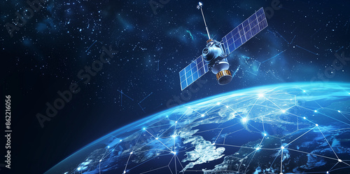 earth and space network with satelite