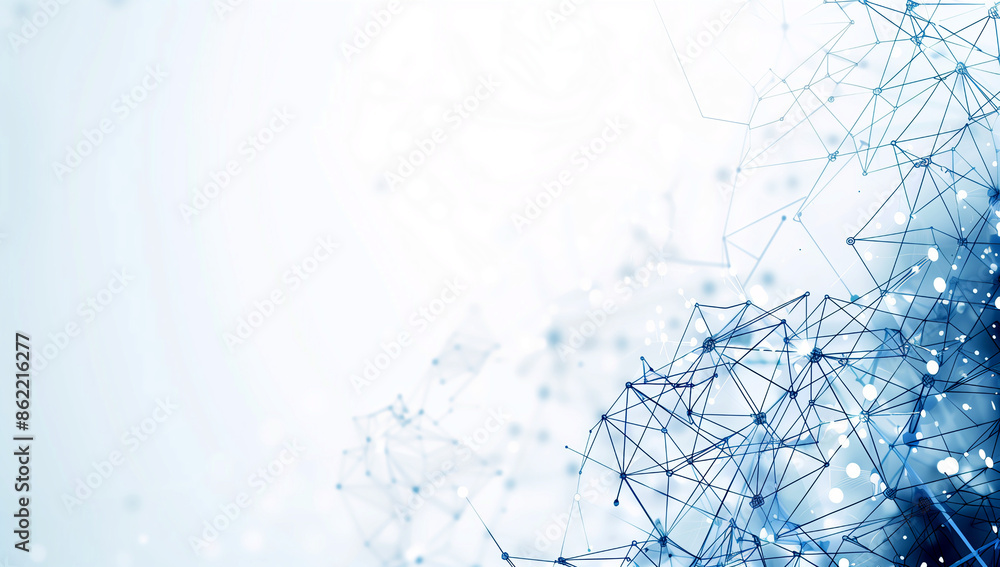Fototapeta premium abstract blue background with connecting dots