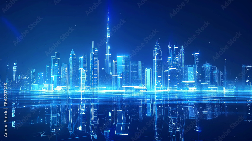 city skyline of Dubai city skyline of Dubai