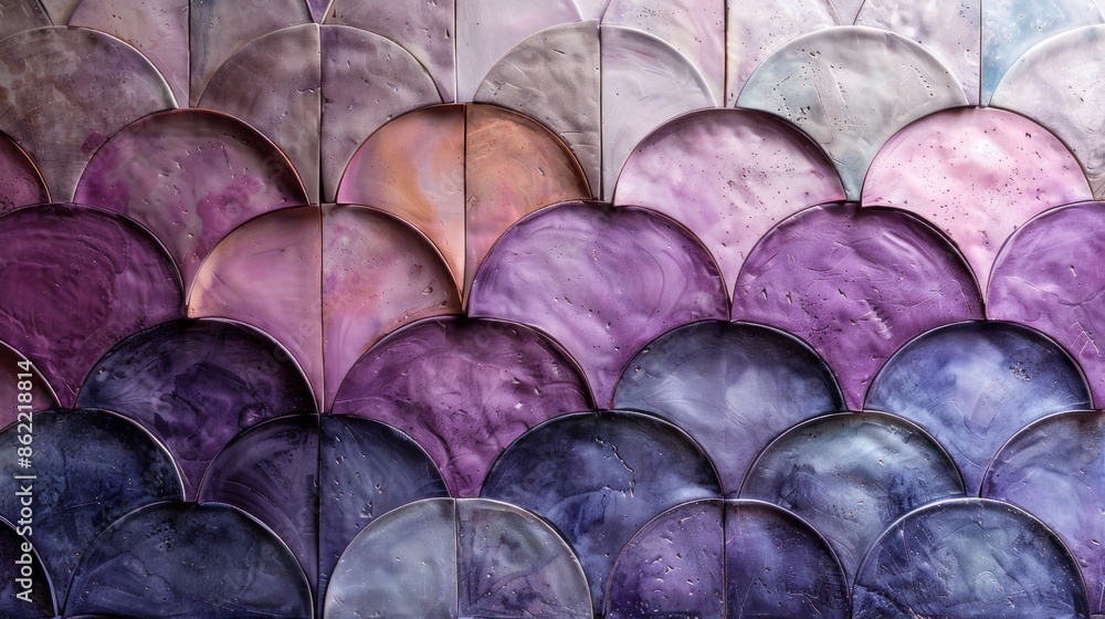 Obraz premium Soft lavender tiles with a subtle, circular gradient pattern