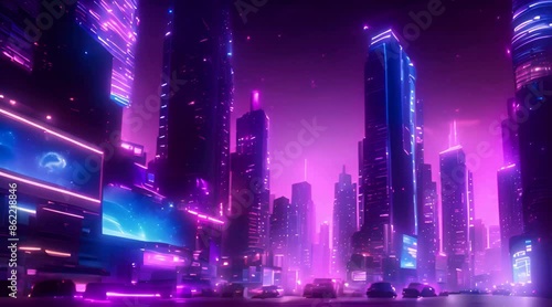 Wallpaper Mural Aerial Futuristic Over Head view High Tech City with FX Economy Financial Charts. Networks, Signals, Connections Passing Through Streets. Shot in 8K at Night Big Data Machine Learning Metaverse Torontodigital.ca