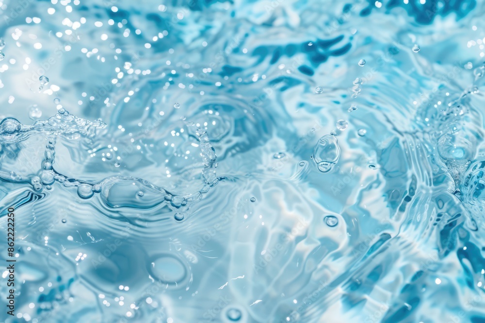 Rippled clear blue water with bubbles background. Transparent aquatic surface texture Rippled clear blue water with bubbles background. Transparent aquatic surface texture
