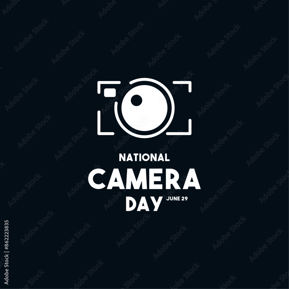 National Camera Day. June 29. Camera icon. Flat design vector. Poster, banner, card, background. National Camera Day. June 29. Camera icon. Flat design vector. Poster, banner, card, background.