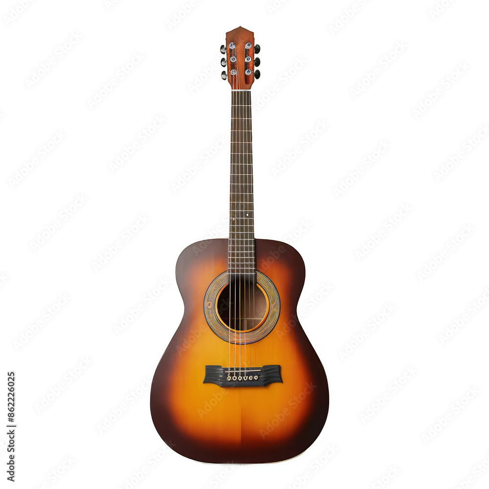 Naklejka premium A guitar with a brown and black finish