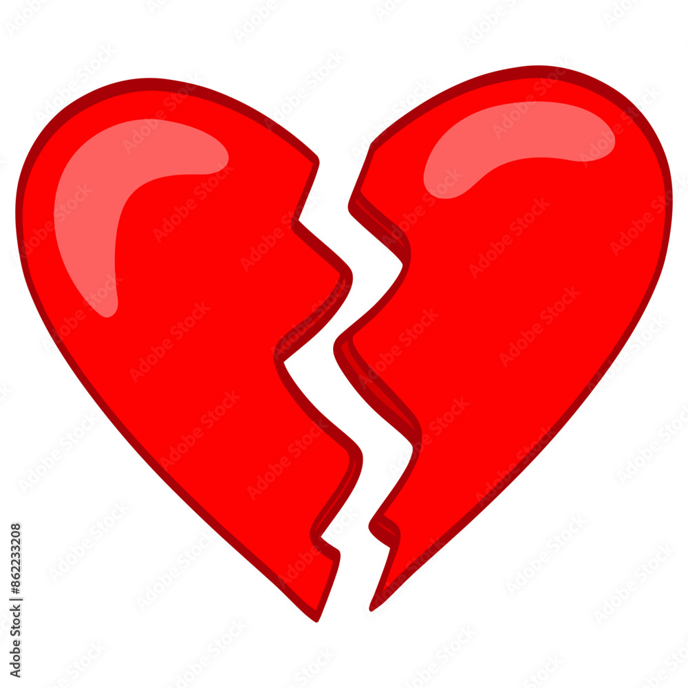 Broken Heart Sign Symbol Icon Vector Drawing Illustration Broken Heart Sign Symbol Icon Vector Drawing Illustration