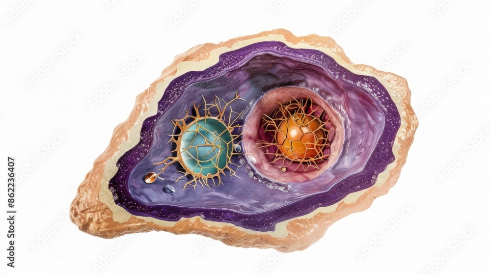 Close-up of a stunning, colorful geode with intricate crystal formations on a white background, perfect for nature and mineral enthusiasts. Close-up of a stunning, colorful geode with intricate crystal formations on a white background, perfect for nature and mineral enthusiasts.