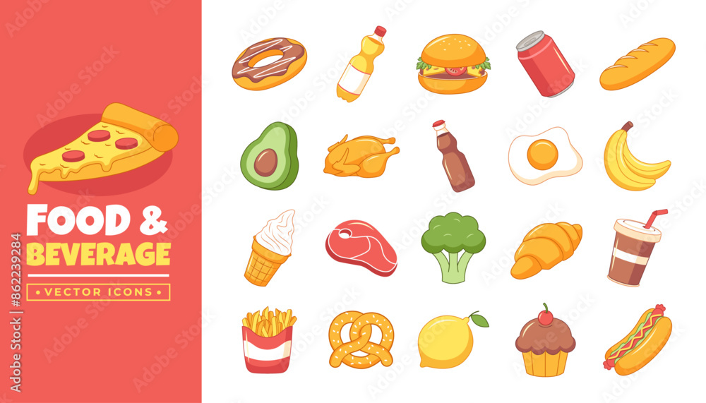 Food and Beverage Icon Sheet