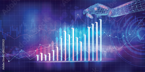 Digital infographics on the topic of analysis and financial growth in business and digital trade.