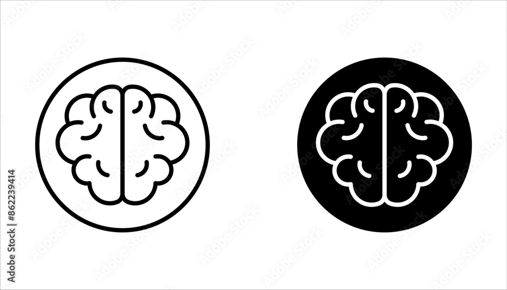 Brain icon set. Simple brain sign in modern design on white background Brain icon set. Simple brain sign in modern design on white background
