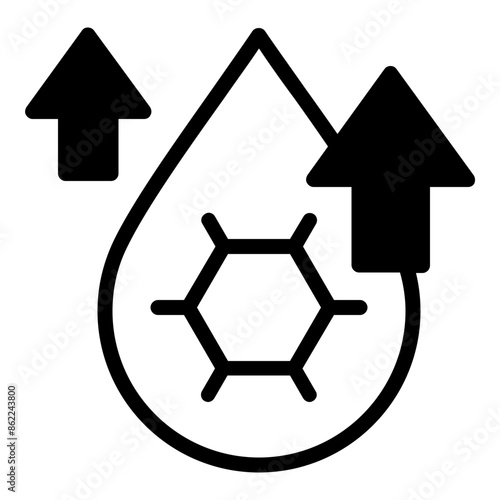 hyperglycemia icon with black fill, diabetes disease,  blood glucose level vector for medical apps and websites
